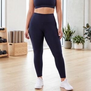 Felina Womens High Waisted Black Leggings Soft Athletic Yoga Pants C6355 L/XL